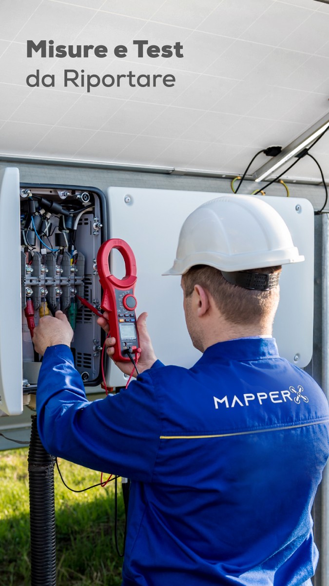 Ispezione termografica Intelligenza Artificiale IEC 62446-3 MapperX 8 misure test da riportare@2x 100 675x1200