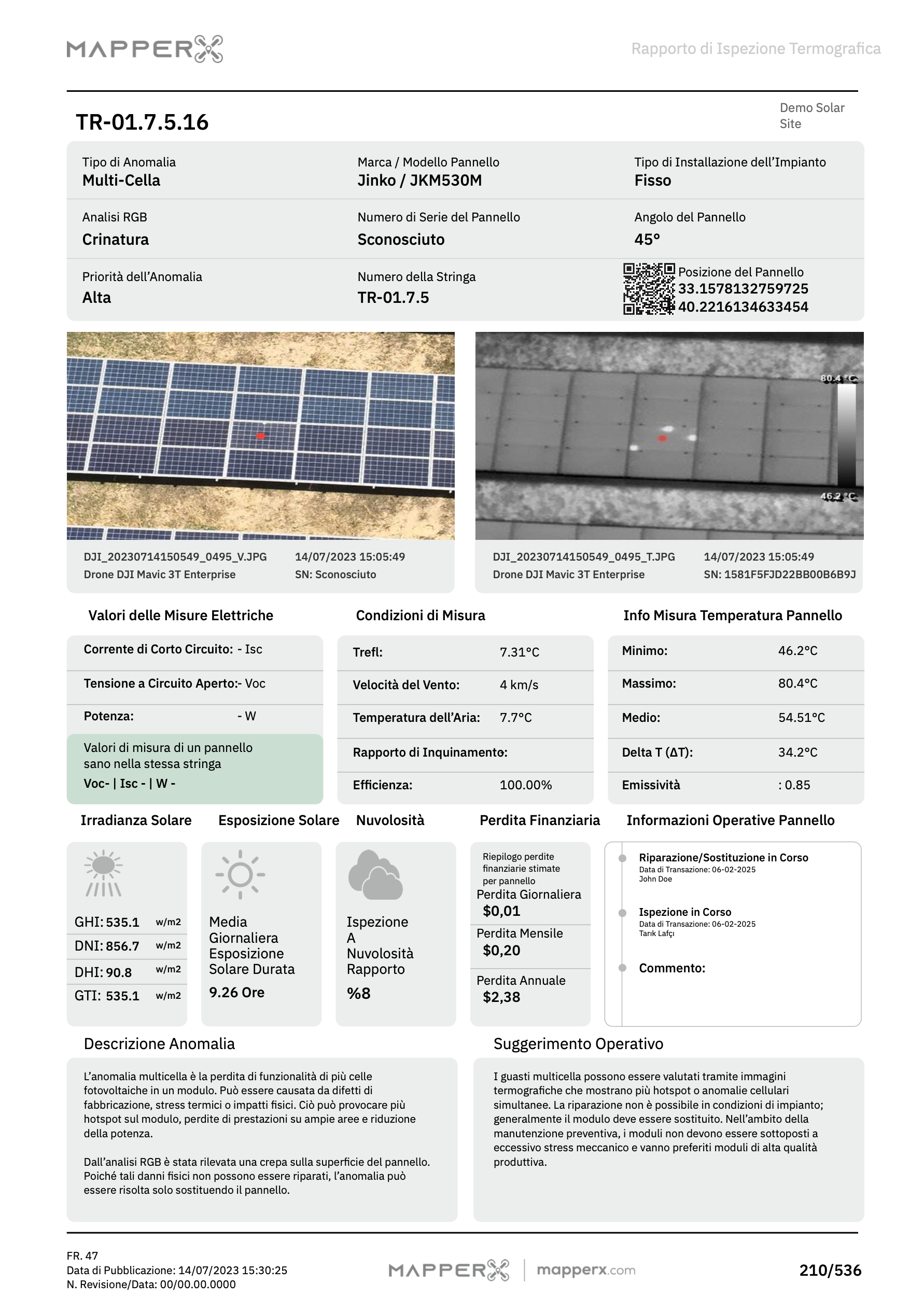 Rapporto Istantaneo 20 Esempio di Report MapperX – Pagina 5: Classificazione delle Anomalie e Tipologia dei Difetti