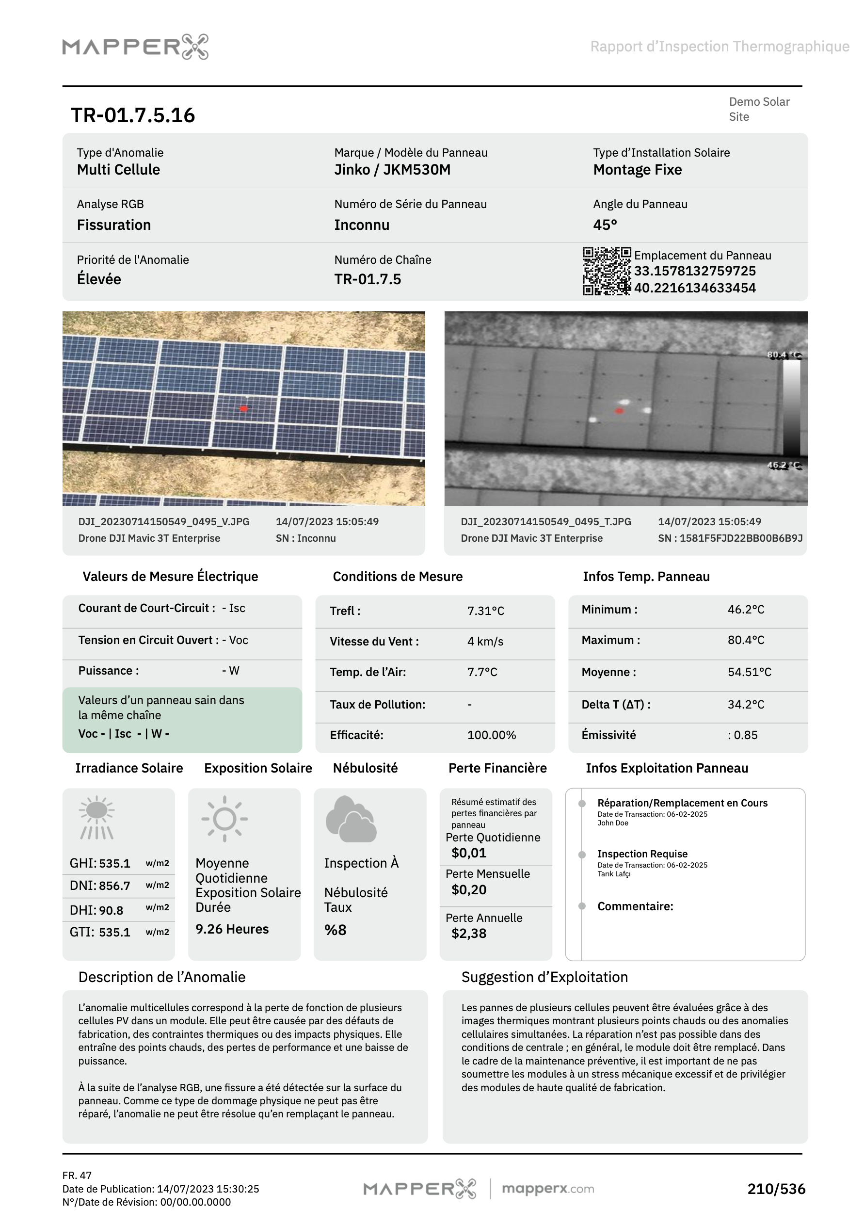 Exemple de Rapport MapperX – Page 5 : Classification des anomalies et typologie des défauts